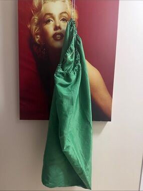 Green linen bag